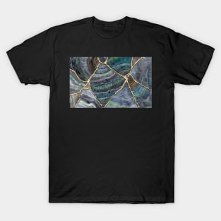 BLU GREEN AGATE Kintsugi Art T-Shirt